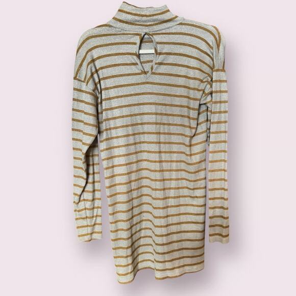 Anthropologie Vanessa Virginia Shining Silver and Gold Turtleneck Tunic - Picture 5 of 11